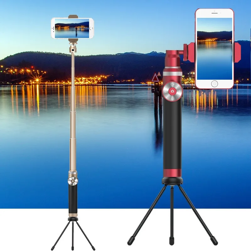Роскошный Bluetooth монопод селфи палка ручной из матового металла Выдвижной Штатив