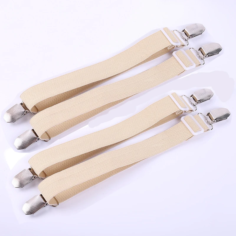 Kakhi 4Pcs 4 шт красочные эластичные для простыни зажимы 35 см до 100 см растягивающийся матрас крышка Угловой Держатель крепежные ремни Захваты наборы крюков - Цвет: Kakhi 4Pcs