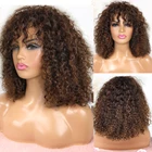 Короткие вьющиеся человеческие волосы на шнурках 13 х4, парик Боб, натуральные волосы для женщин, бразильский глубокий волнистый парик с предварительно выщипанной линией волос