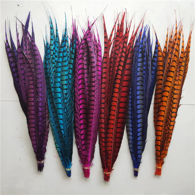 Plumas De cola De fais&aacute;n para manualidades, Plumas De 27-32 pulgadas/67-80cm para manualidades, bricolaje, boda, hogar, celebraci&oacute;n, Faisan De Plume, 50 unids/lote-0