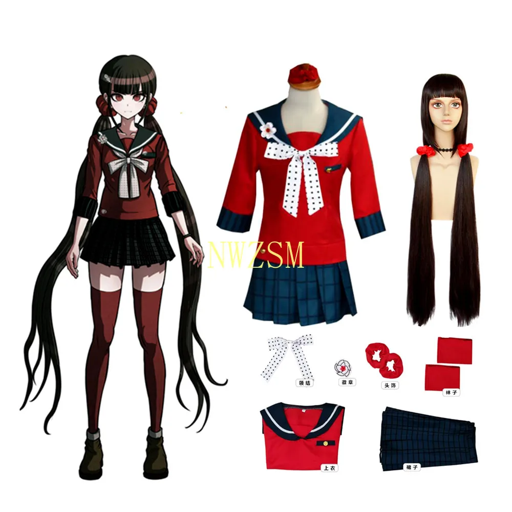 

Anime Danganronpa Harukawa Maki School Girls Uniform Wig Cosplay Costumes