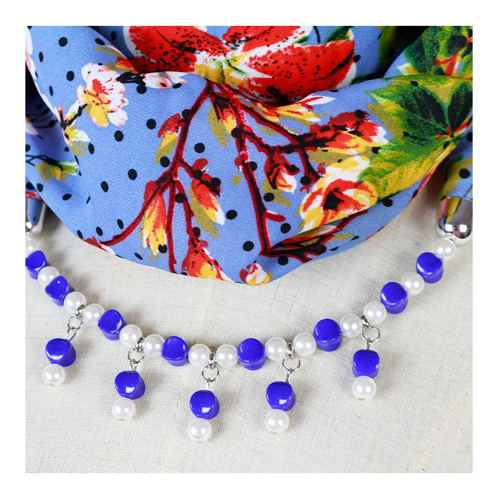 Шарфы женские с круглым кулоном и акриловыми бусинами летняя бижутерия кольцо