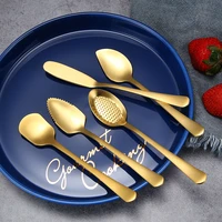 stainless steel strawberry spoon creative cutlery set coffee stir spoon matte butter knife ice cream spoon kitchen dinner set