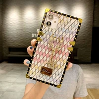 luxury square glitter geometric phone case for xiaomi mi 10t lite redmi 7 7a 8a 9a 9c note 7 8 8t 9 pro 9s christmas deer cover