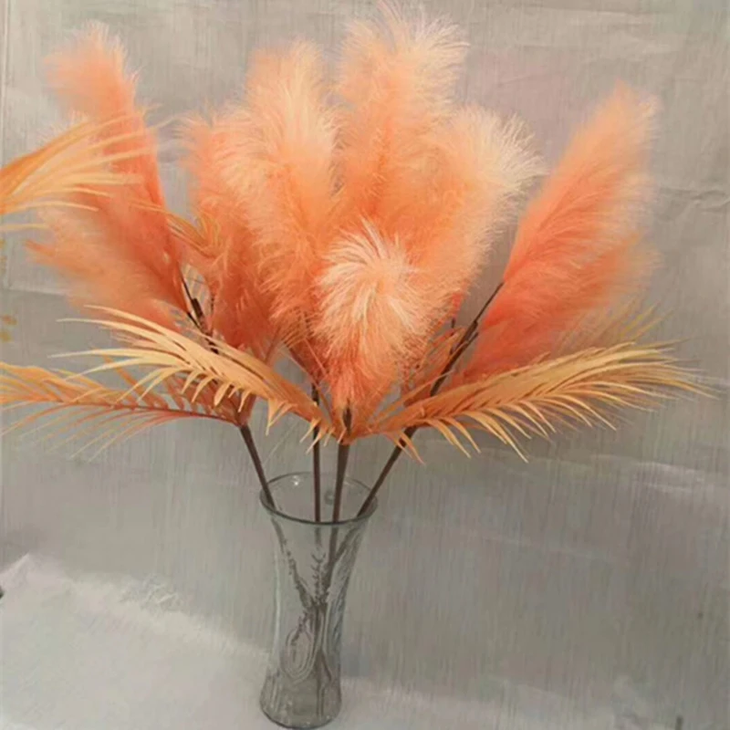 

Simulation Multicolor 5heads Reed Grass Artificial Plastic Flowers Decoration Home Wedding Flower Wall Background Dog Tail Grass
