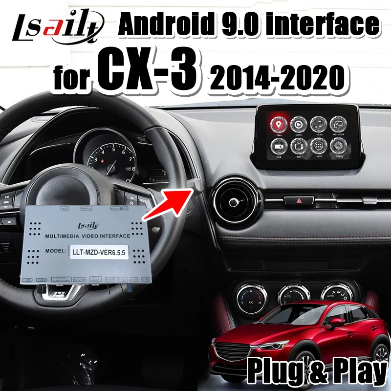 Android 7 1 навигационный интерфейс для Mazda CX-3 2014-19 поддержка Яндекса carplay android авто waze