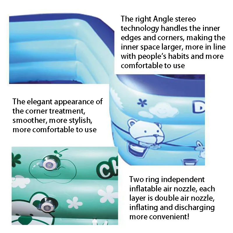 Надувной бассейн 120 см 2 слоя детский надувной твердый пузырьковый костюм для