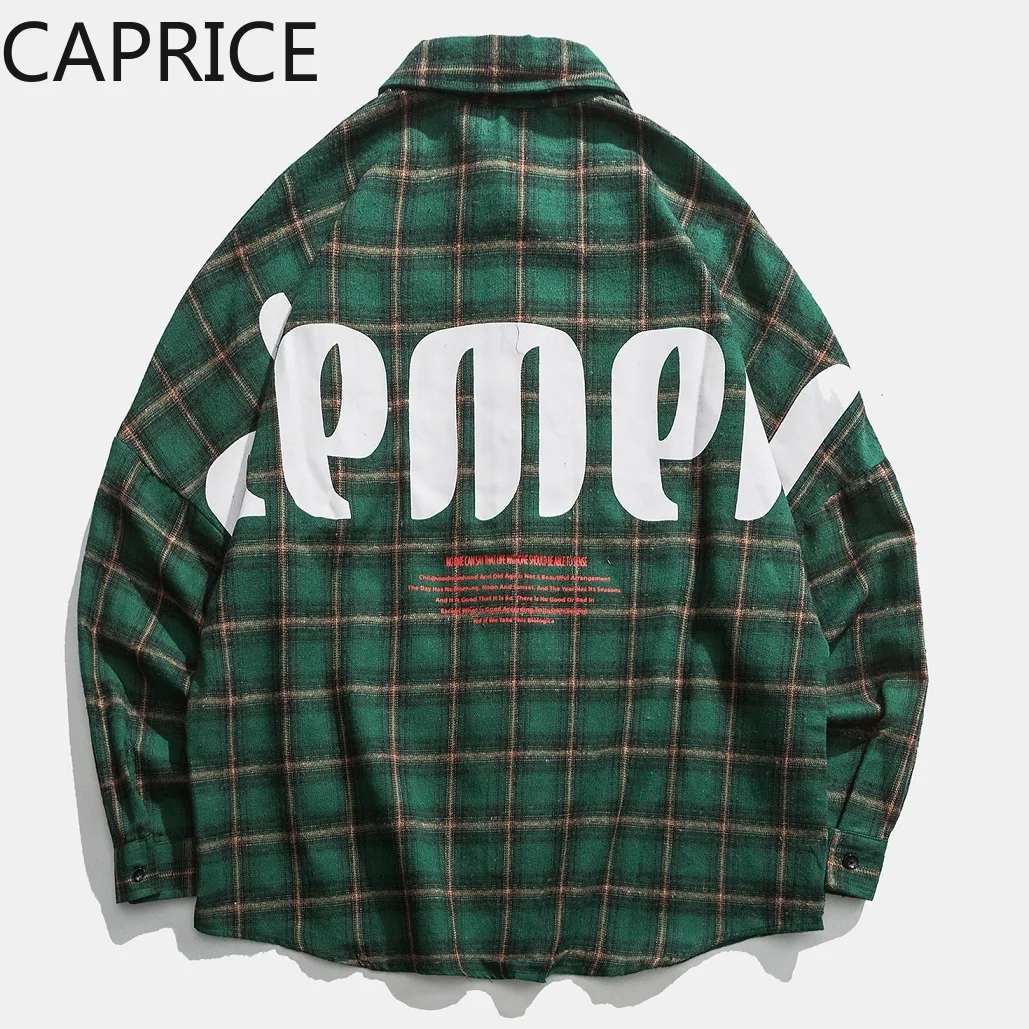 2019 зеленые клетчатые рубашки с длинными рукавами для мужчин хип-хоп повседневные