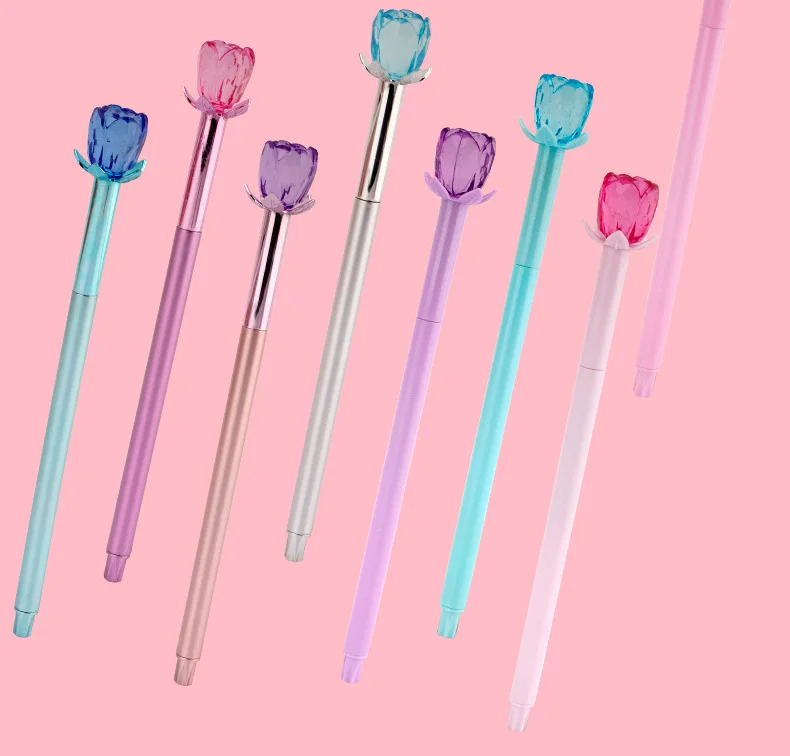 

Single + pen refill creative stationery rose neutral pen 0.5mm school stationery productsbest-sellingsigning pen inJapanandKorea