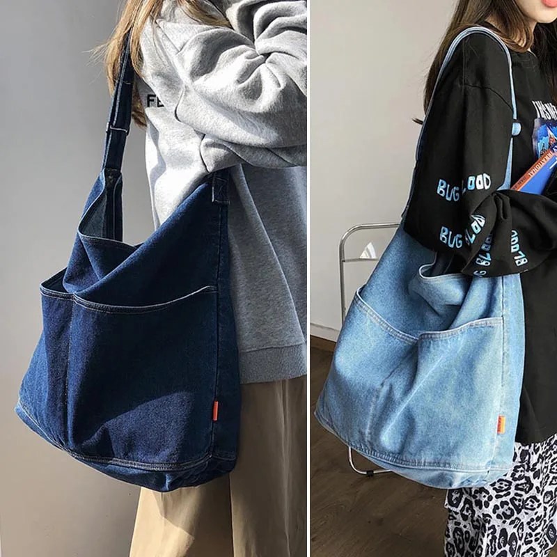 Женские джинсовые сумочки через плечо Wahyah повседневные школьные клатчи в