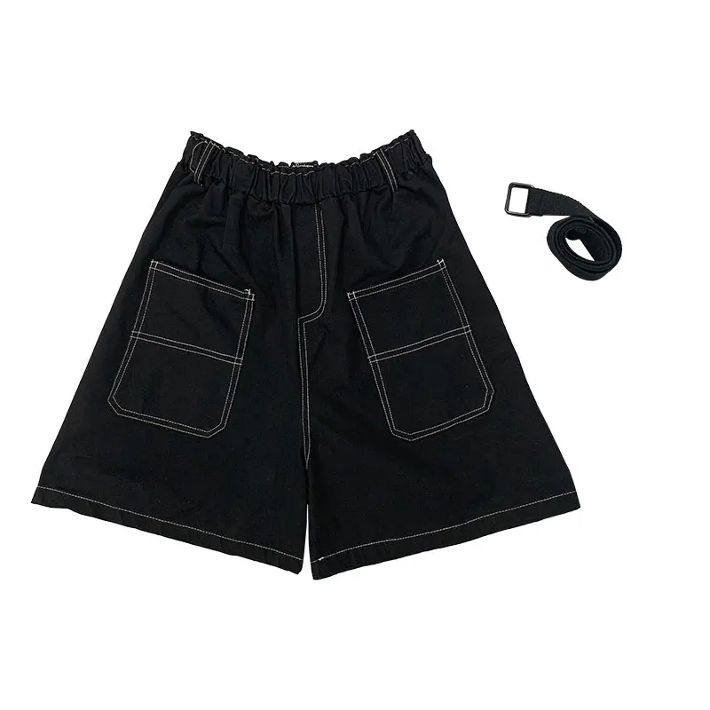 

Japanese Summer Preppy Bright Line Work Pants Girl Loose Casual All-match High Waist Pants Send Belt Women