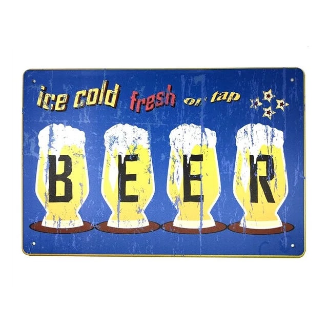 Еда напитки пиво конфеты пицца ретро-табличка металлические жестяные знаки бар