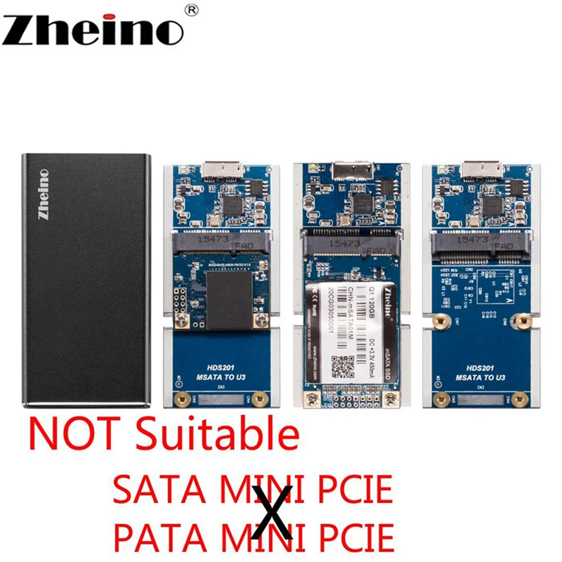 Zheino Mini Msata к USB 3 0 SSD корпус алюминиевый внешний чехол для Msata/половина размера |