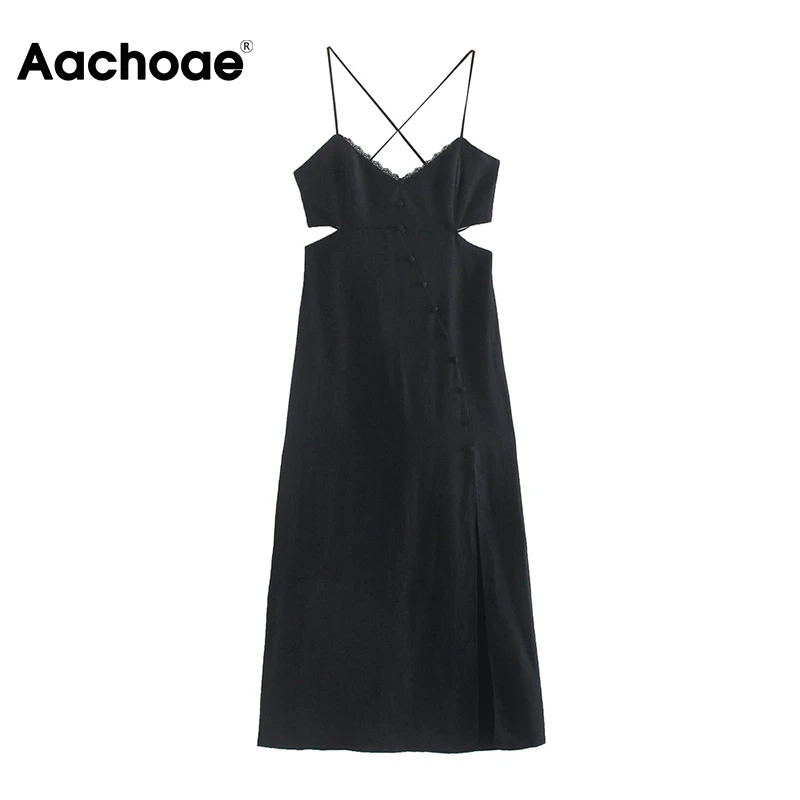 

Платье-миди женское однотонное без рукавов, с V-образным вырезом