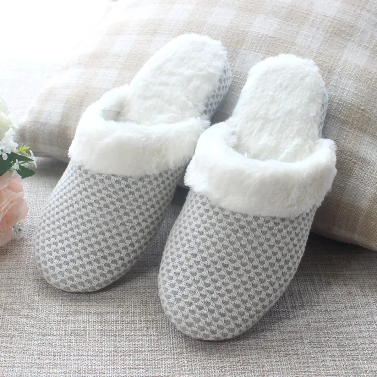 Maggie's Walker/домашние теплые женские домашние тапочки Плюшевая зимняя теплая обувь