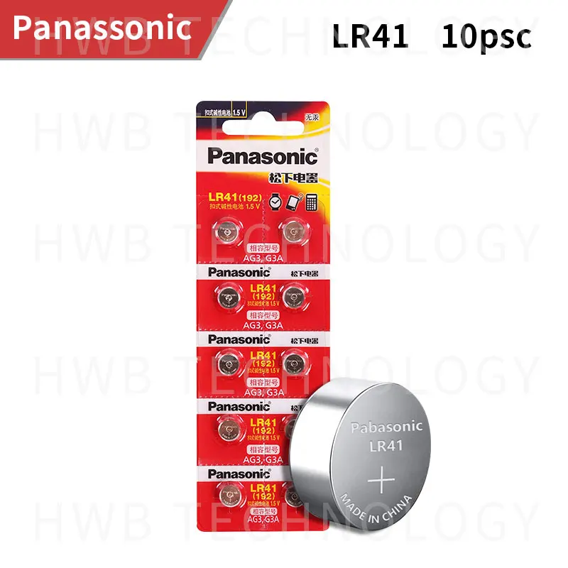 Оптовая продажа 10 шт. 1 5 в PANASONIC LR41 192 кнопочные щелочные батареи Бесплатная
