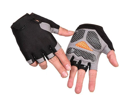 Весна Лето Half Finger Спорт на открытом воздухе езда Мужчины Женщины Фитнес Нескользящие без пальцев дышащие защитные перчатки автомобильные перчатки для фитнеса - Цвет: Black Upgrade