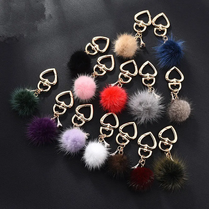 10 шт. 4 см с изображением Эйфелевой башни норки меховой шарик в форме сердца