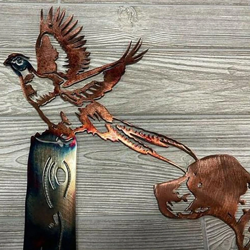 

Metal Wall Art Decor Hollow Dog Bird Sculpture Hanging for Living Room Bedroom Bathroom Indoor Outdoor Garden
