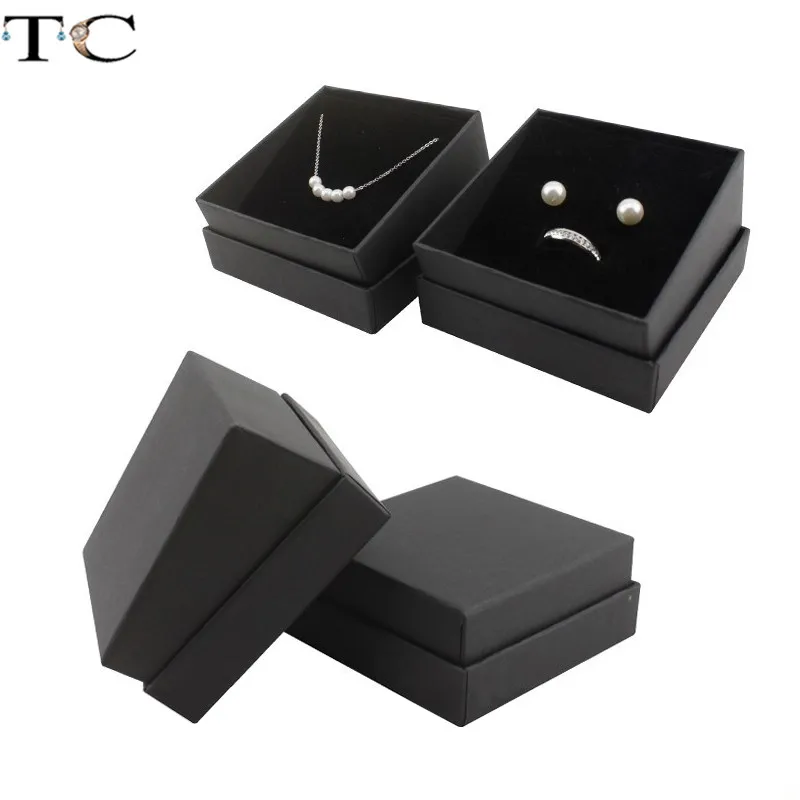 Крафт-бумага коробка для ювелирных изделий ожерелье держатель кольцо