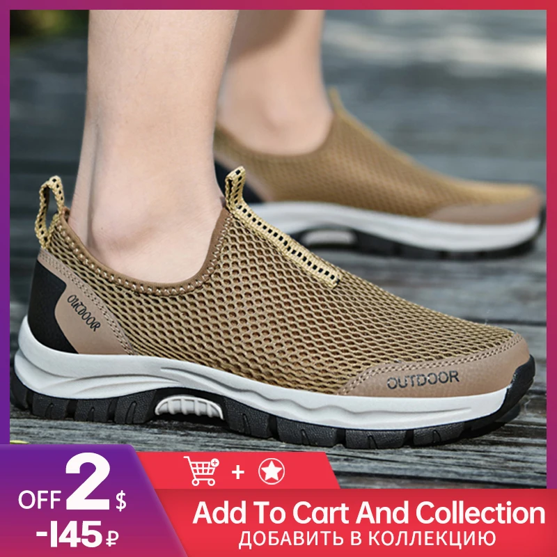 

Running Shoes Men's Vulcanize Shoe Sneakers Summer Mesh Casual Breathable Rubber Non-slip Lightweight Shoes Men Loafers Footwear