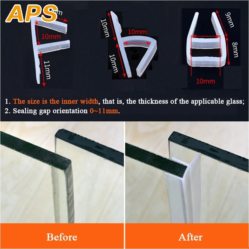 

5M Door/Window Sealing F U H Corner Shape Door Weather Strip Draft Stopper for Shower Room Acoustic Panel Silicone Rubber