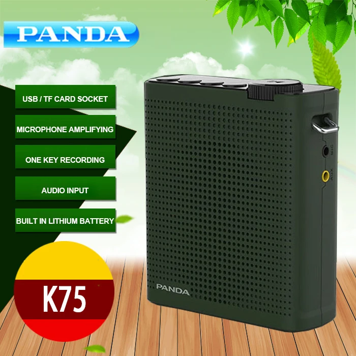 Panda K75 Portable Wireless Voice Amplifier 2200mAh Megaphone with Mic Teaching Promotion Mini Speaker Support TF AUX USB | Электроника
