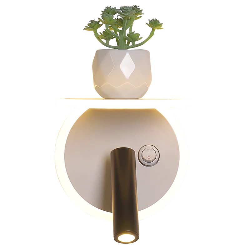 

New Creative LED Wall Lamps For Living Room Bedroom Bedside Loft aisle White With spotlight Wall Lights Indoor Lighting Fixtures