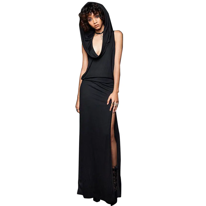 

2021 Fashion Sexy Sleeveless Maxi Dress All Saints'Day Middle Ages Vampire Clothes Loose Split Bodycon Club Party Dress vestidos