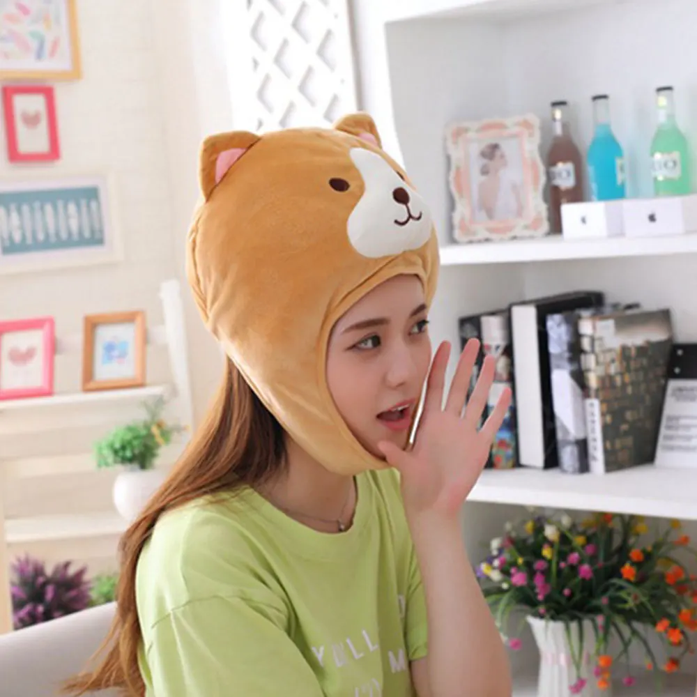 Из мультфильма из мягкого плюша животного корги шляпа Кепки мягкие теплые зимние