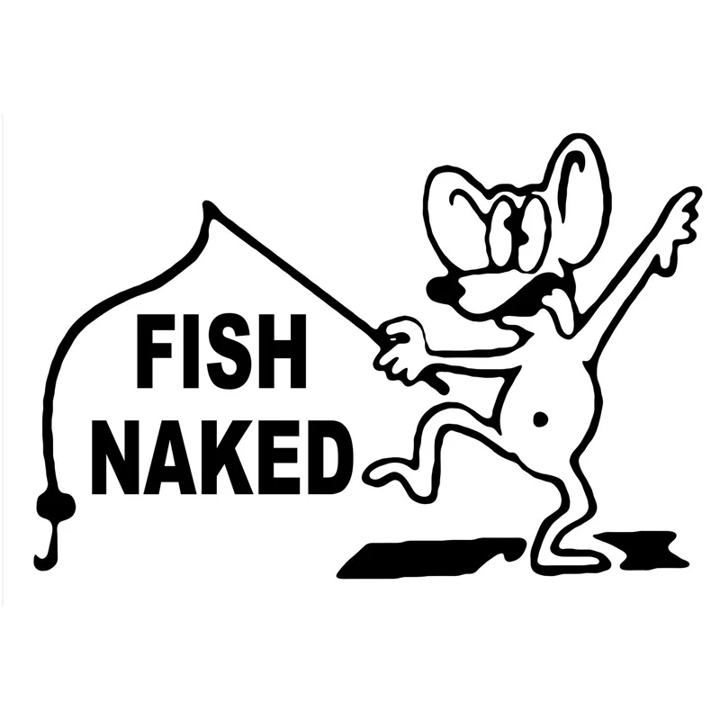 13 9 см * 2 Обнаженная Рыба Забавный Декор дверь и талия линия автомобильный