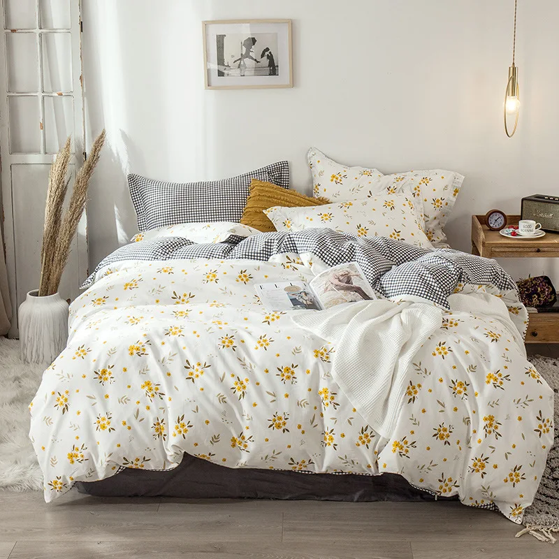 

All cotton 4-piece princess style pure cotton 1.8 sheet quilt cover 3-piece 1.5 bedding sheet one hair substitute