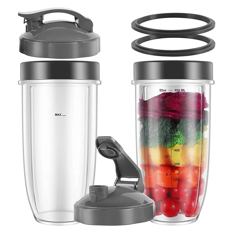 

Сменные чашки 32 унции, совместимые с блендерами NutriBullet 900 Вт 600 Вт, сменные детали для блендеров NutriBullet