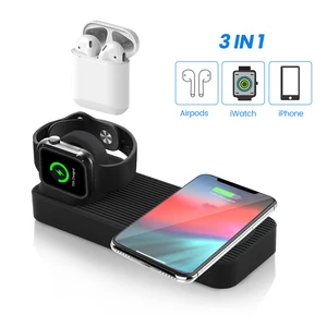 aiyima 3 in 1 mobile phone wireless fast charger dock for iphone airpods charger holder watch stand charging station free global shipping