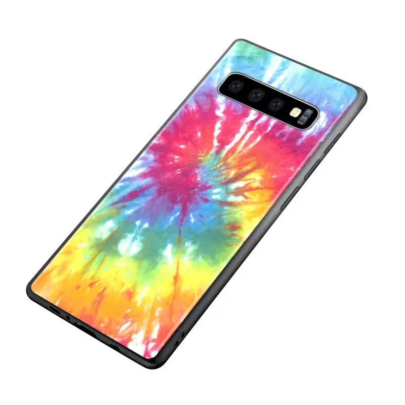 

Silicone Black Cover Colorful Tie Dye Pattern for Samsung Galaxy Note 10 Pro 9 8 Plus S10 5G S9 S8 S7 Plus S6 Phone case