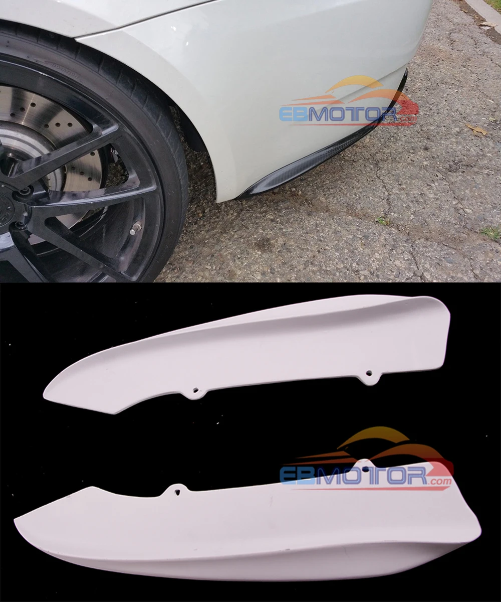 Неокрашенный Стекловолокно Задний бампер боковой сплиттер спойлер расширения 1