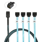 Адаптер для кабеля HD Mini SAS 12G раньше SATA, внутренний контроллер материнской платы SFF 8643 на 90 градусов, конвертер 4 SATA для жесткого диска