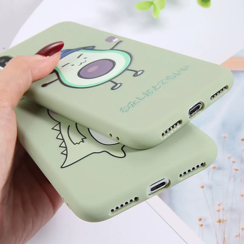 USLION мультяшный динозавр авокадо чехол для телефона для iphone 11 Pro X XR XS MAX 7 6 6S 8 Plus силиконовый чехол с сердечком Мягкий ТПУ чехол