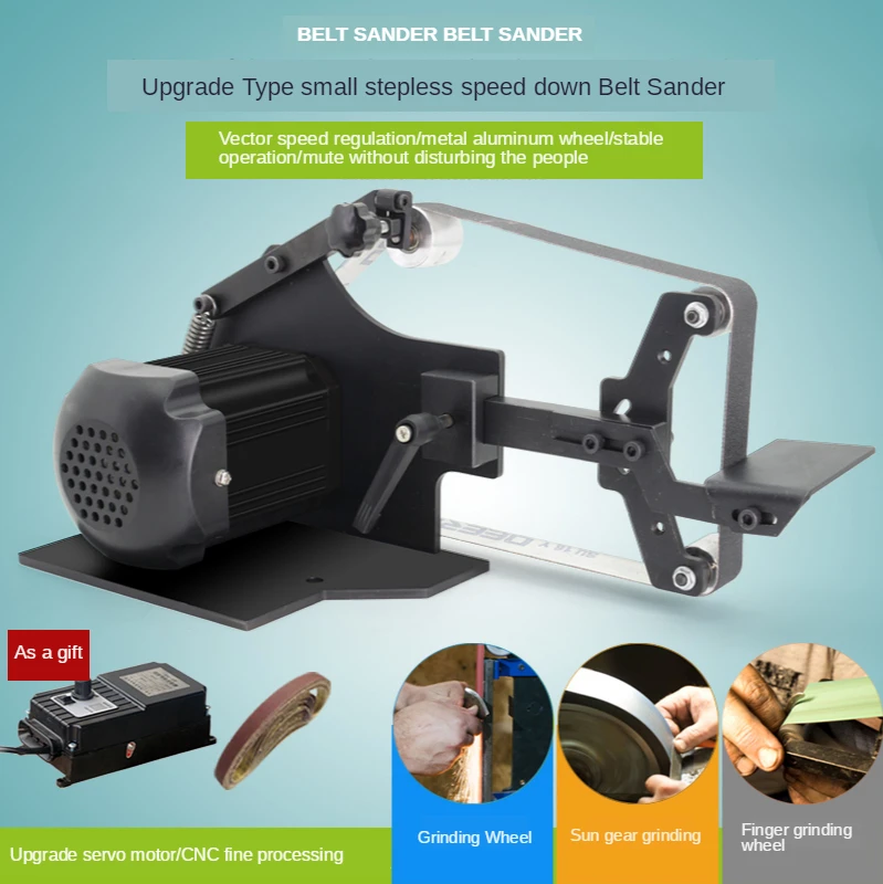 

220V Desktop Belt Sander Sharpener DIY Woodworking Polishing Machine 0-7500RPM 762x25MM 762x35MM Brushed Electric Belt Machine