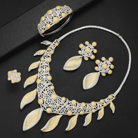 kellybola hot charms palm tree leaf jewelry sets for women cubic zirconia cz nigerian choker dubai wedding bridal jewelry sets