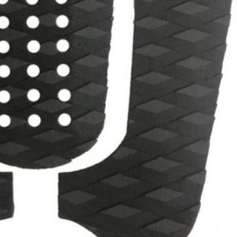 

2 Set Surfboard Traction Pad Anti-Slip EVA Grip Surf Deck Tail Pads Three-Piece Black with Holes & White with Holes