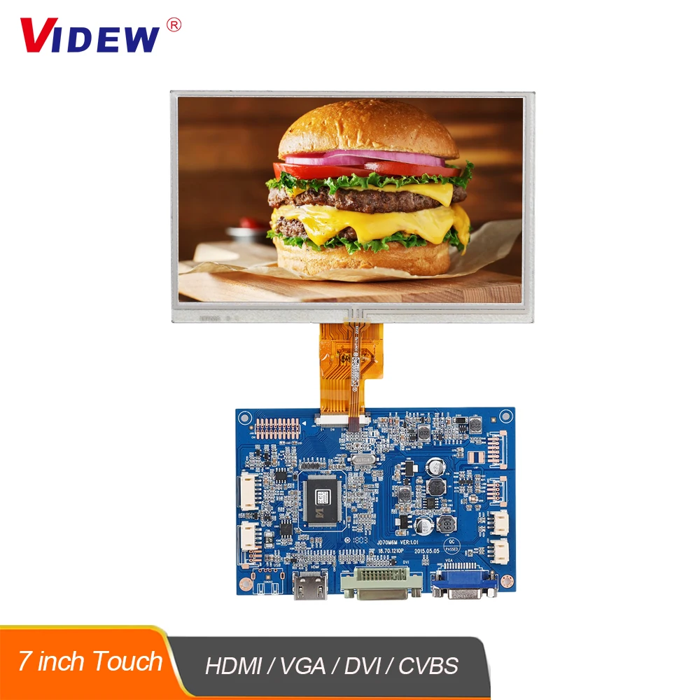 

VIDEW 7 Inch TFT Touch LCD Screen Driver Board Module for Video Doorbell Monitor HDMI VGA CVBS Input