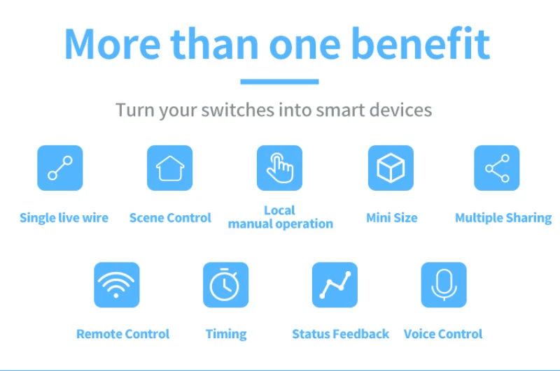 

DIY Single Fire Switch EWeLink WIFI Light Switch Module 180-240V Modification Module No Neutral Wire Needed Controll For Phones