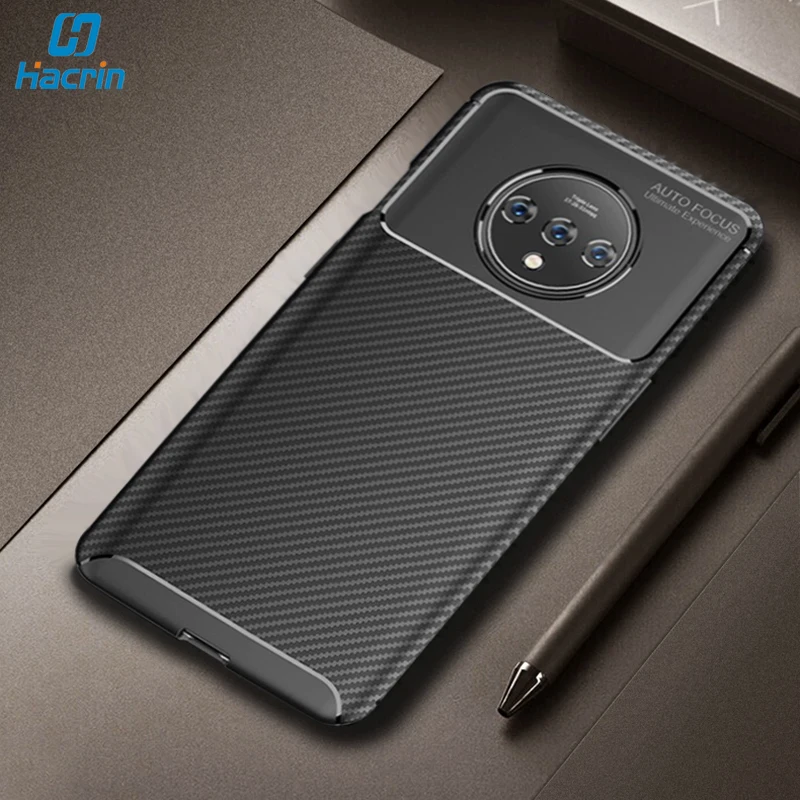 Чехол для Oneplus 7 T Pro из углеродного волокна мягкая Противоударная задняя крышка One