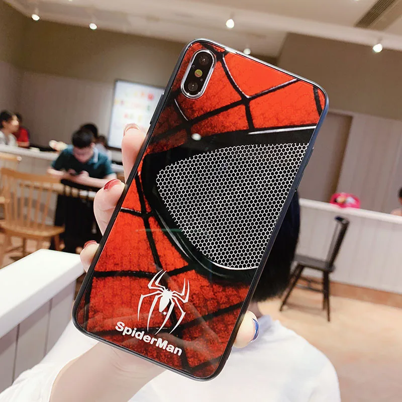 Стеклянный чехол для телефона Marvel Hero Капитан Америка iPhone 11 Pro Max XSmax XR XS X 10 8 7 с