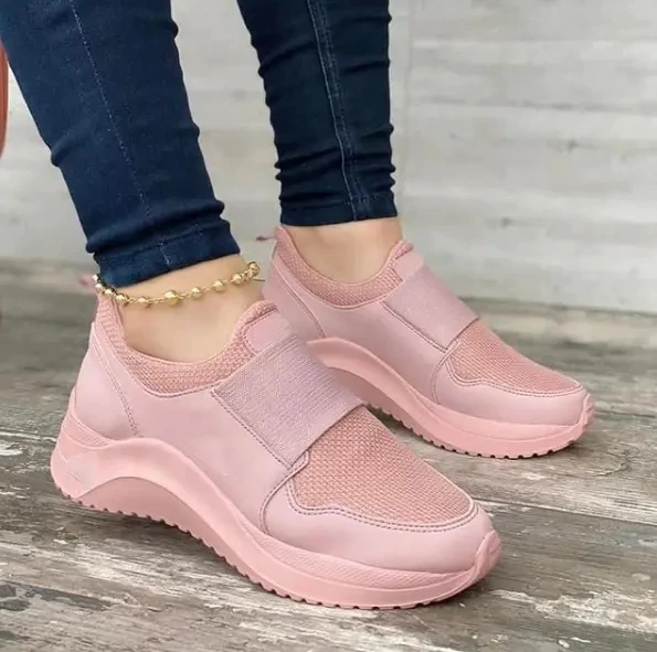 

Zapatillas de deporte informales para mujer, zapatos de plataforma transpirables de malla, vulcanizados, de verano, 2021