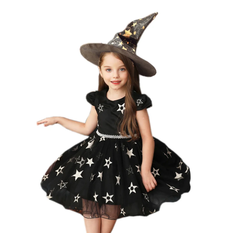 Маскарадные вечерние юбка-пачка для принцесс платье на Хэллоуин девочек ведьмы с