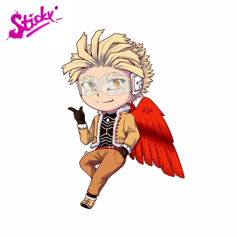 

STICKY My Hero Academia Hawks Peeking Car Sticker Decal Sunscreen For Auto Motocross Racing Laptop Helmet Trunk
