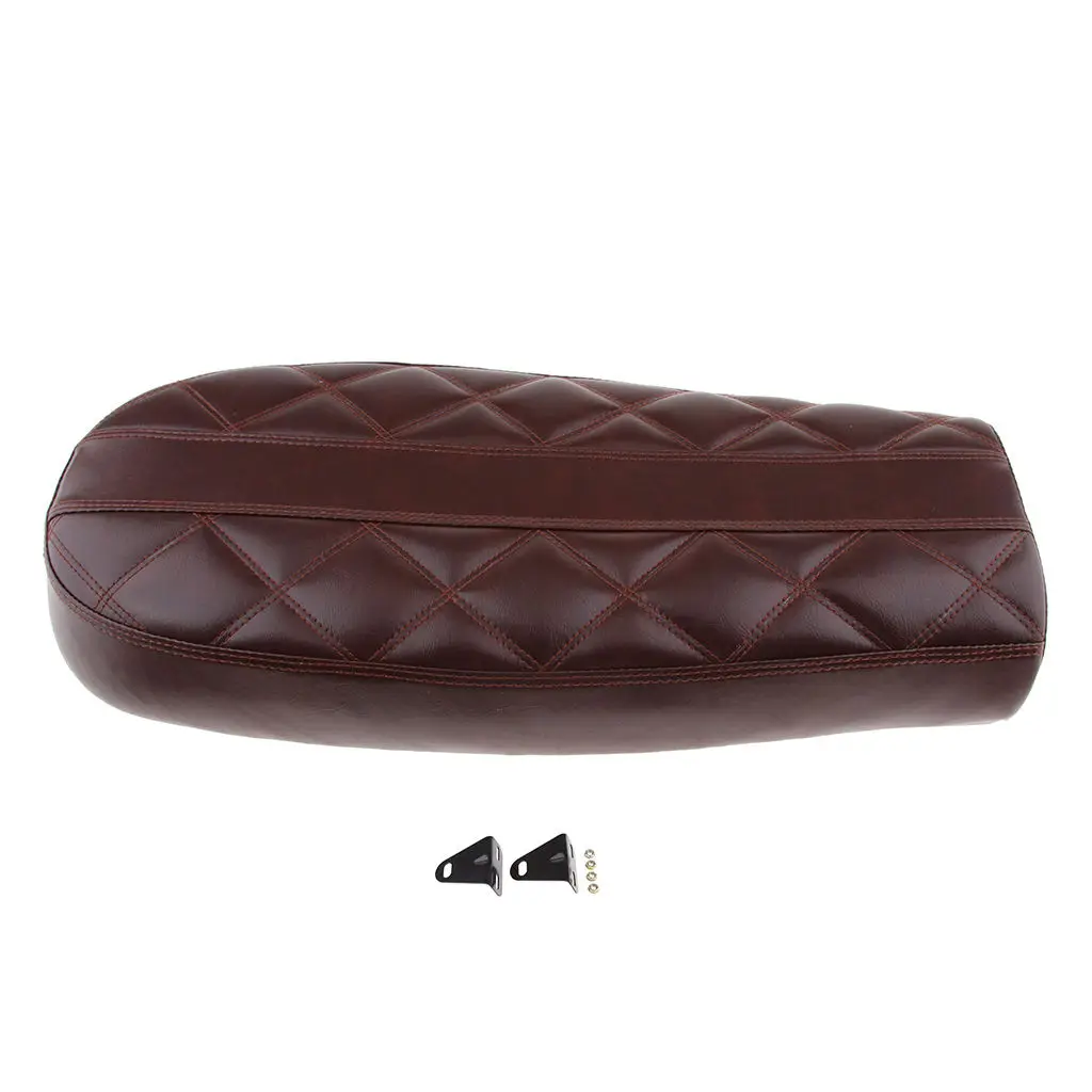 

Высокое качество коричневое плоское седло для Кафе Racer Ретро винтажное сиденье длиной 53 см мотоциклетное Ретро винтажное сиденье