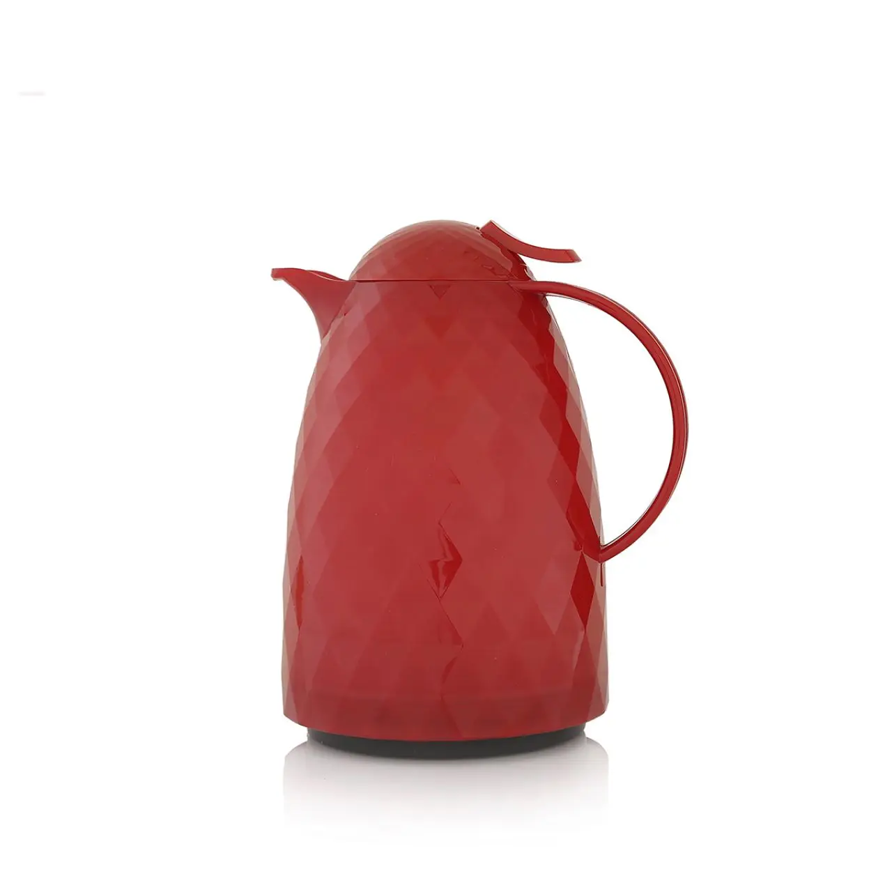 

1 LT Soft Red Prism Push Lid Thermos lunch box bulaklar eat bars knife